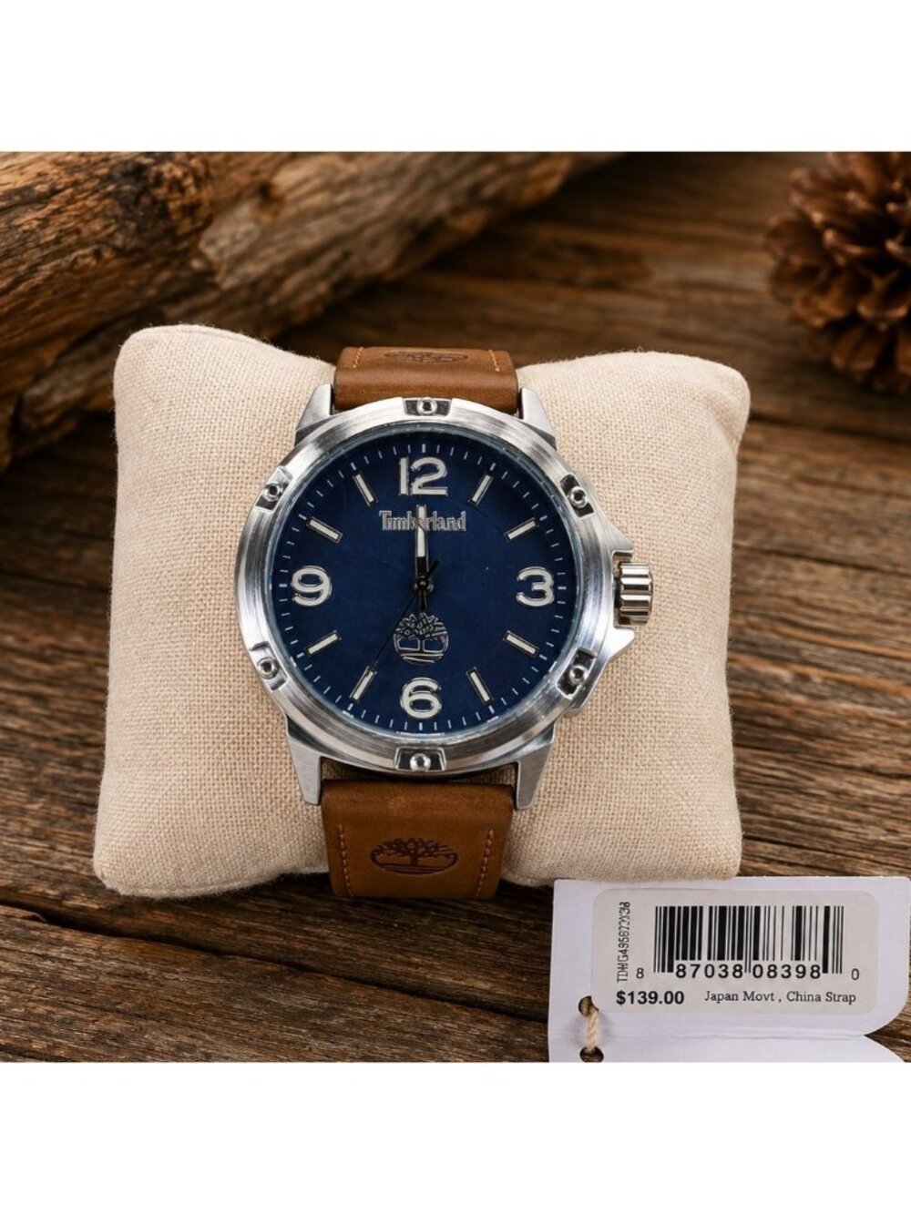 Timberland Men's Watch Classic Blue Dial Brown Leather Strap Quartz TDWGA9002202